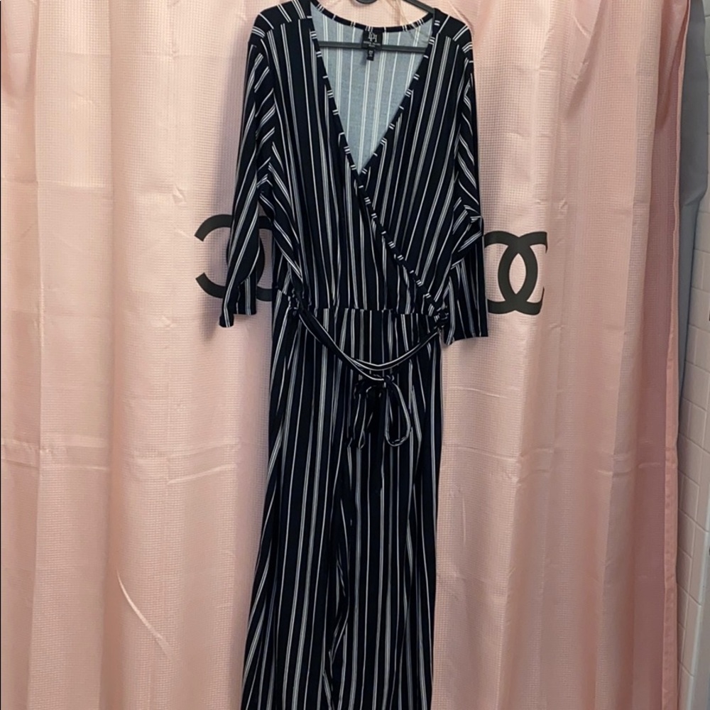 Black & White striped Jumpsuit